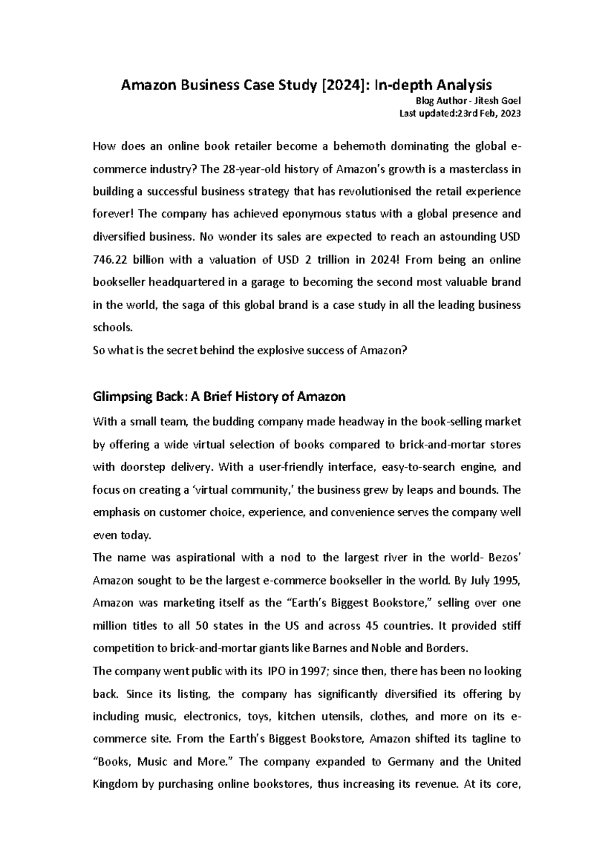 Amazon Business Case Study Analysis: Strategies Behind Its Success ...