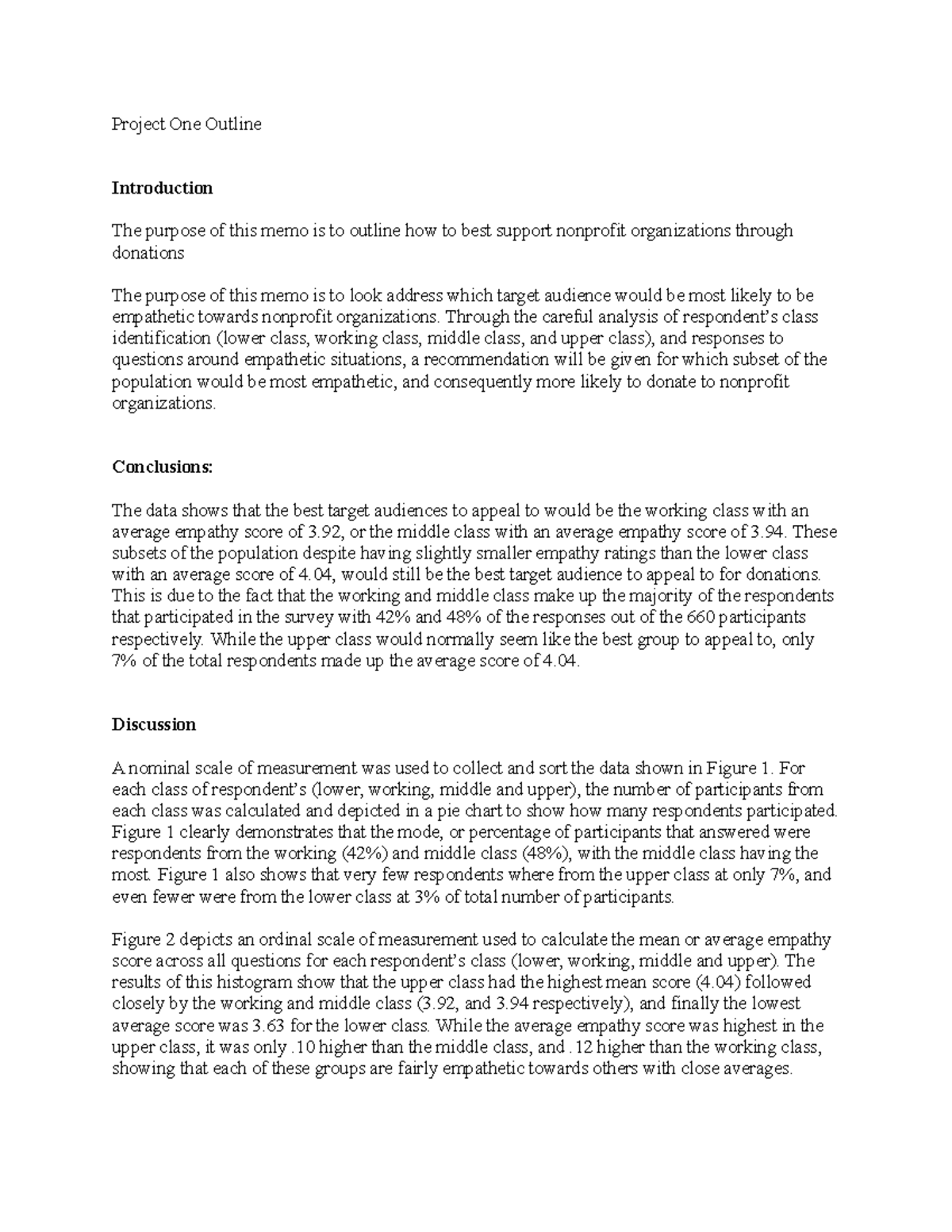 Project One Outline - Project One Outline Introduction The purpose of ...