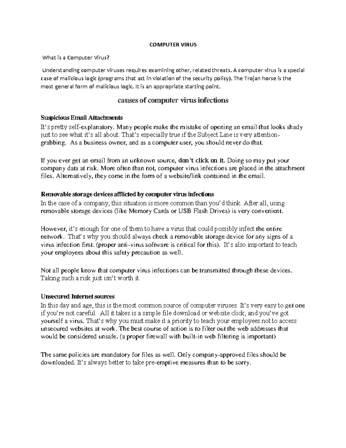 CIS 250: Computer Virus Overview & Prevention Strategies Notes - Studocu