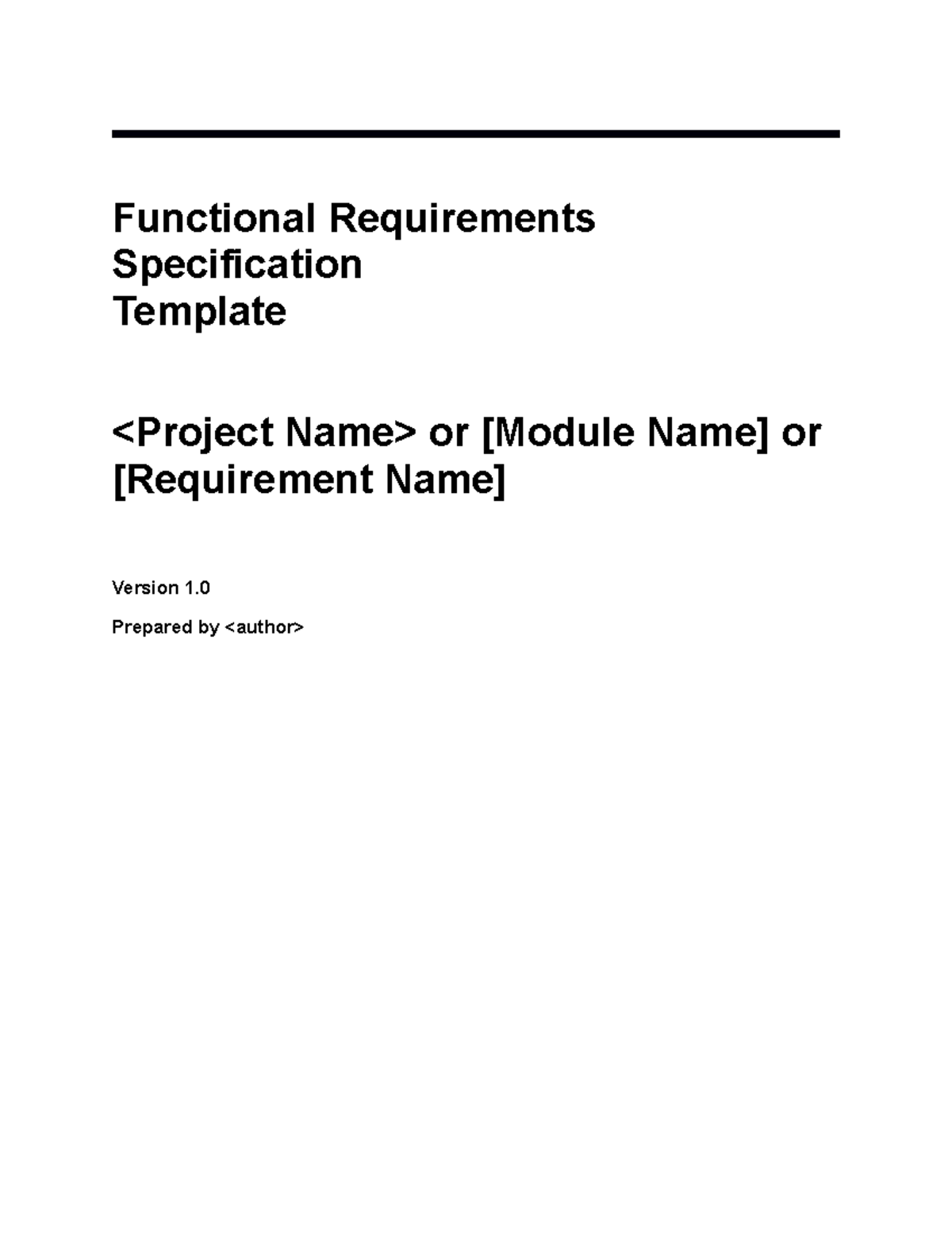 Functional Requirements Specification Template (FRS-V1.0) - Studocu