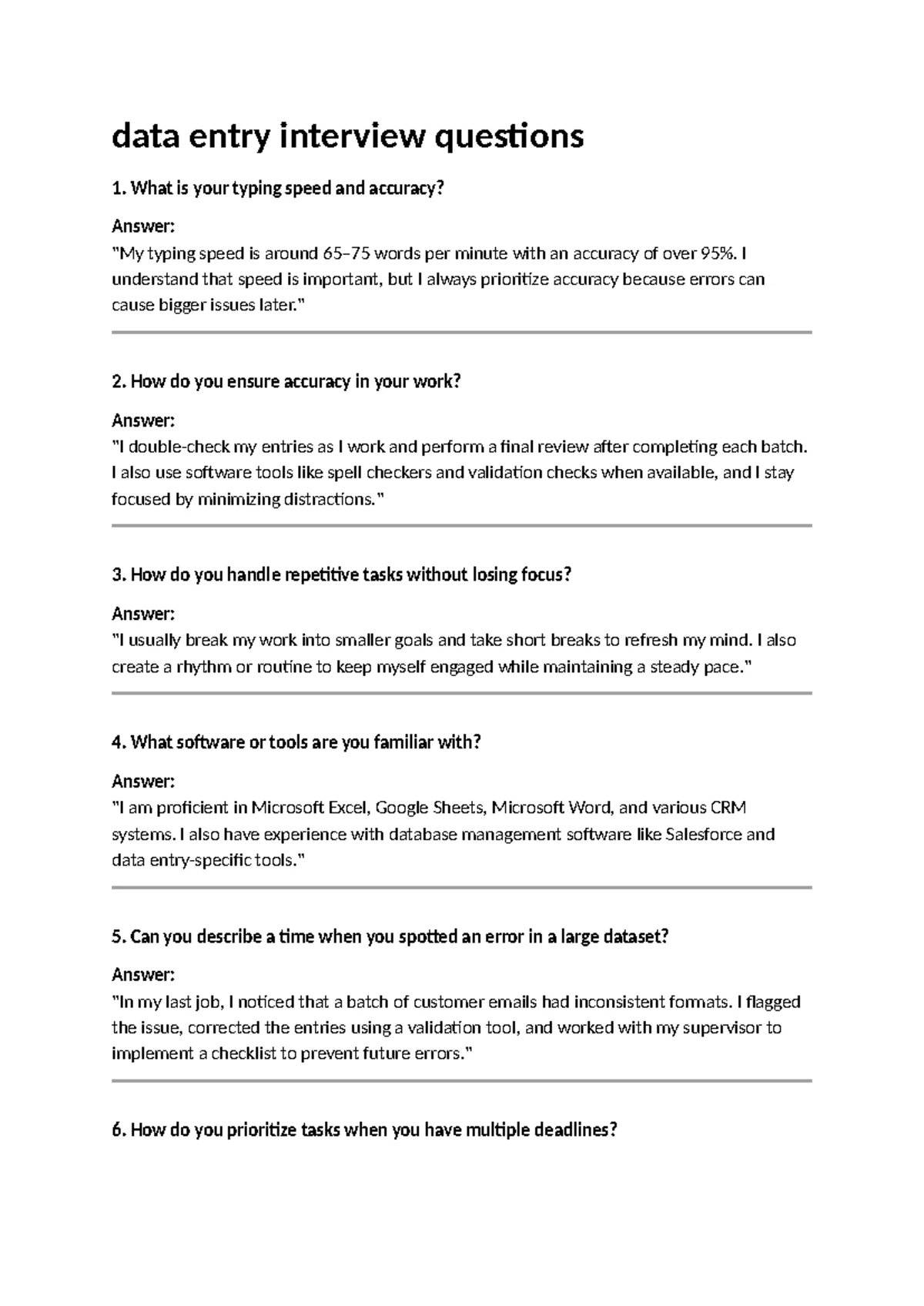 Web Developer Interview Questions & Answers: Key Concepts - Studocu