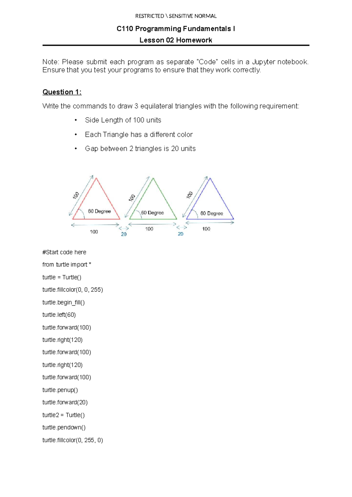 C110 Programming Fundamentals I L02 Homework & Reflection Journal - Studocu