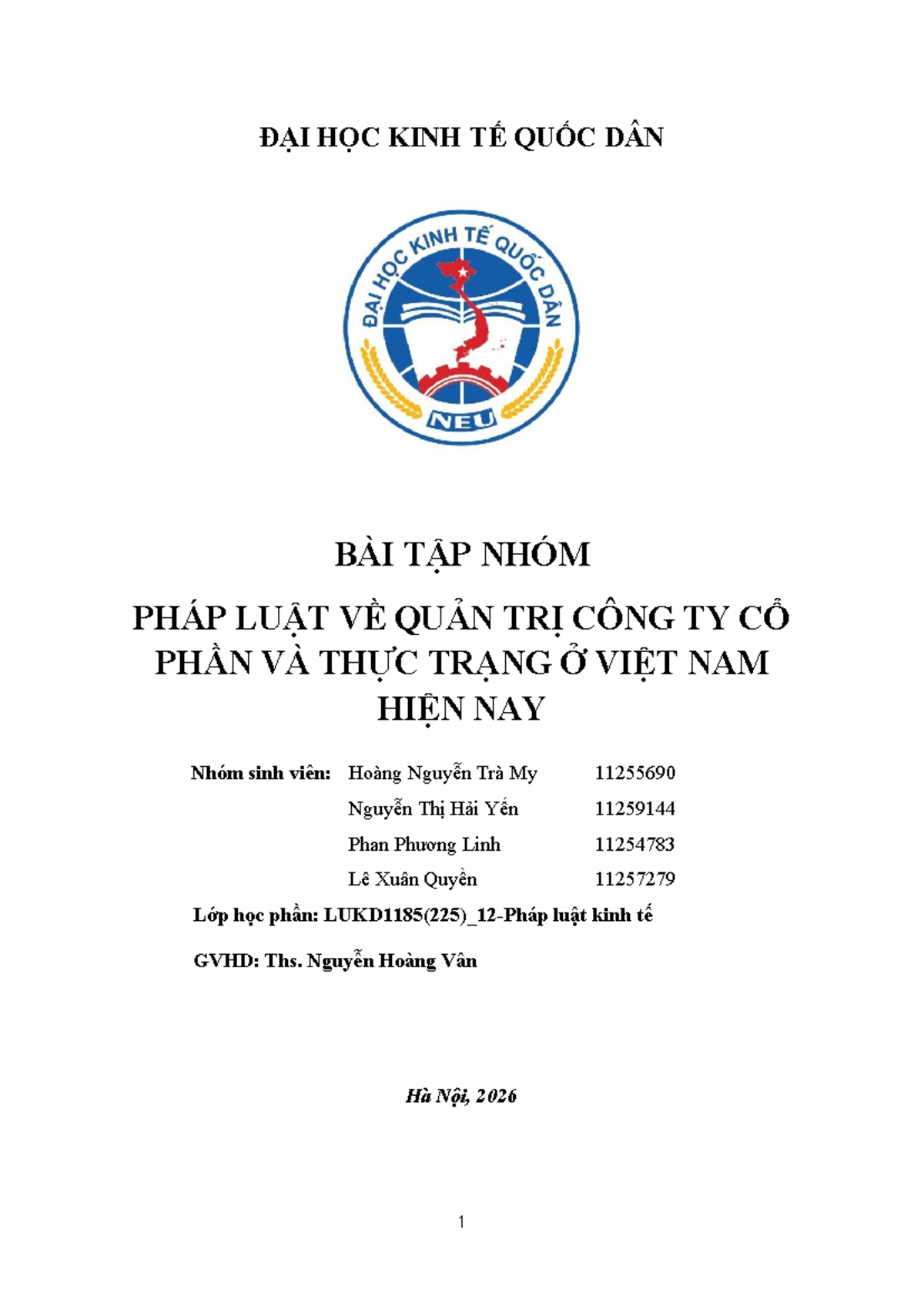 Bài Tập Lớn PLKT Nhóm 4: Quản Trị Công Ty Cổ Phần Ở Việt Nam - Studocu
