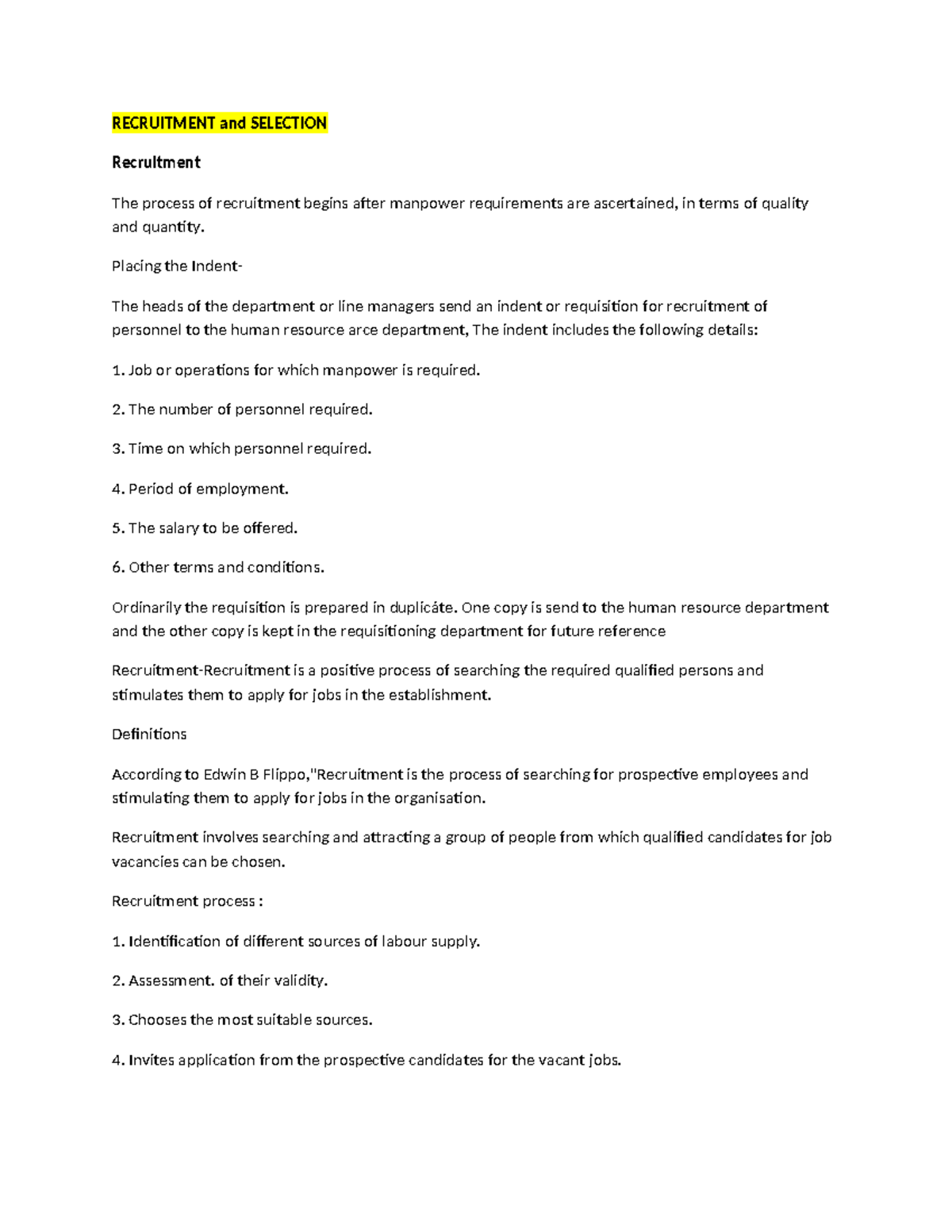 BBA Recruitment and Selection Process: A Comprehensive Overview - Studocu