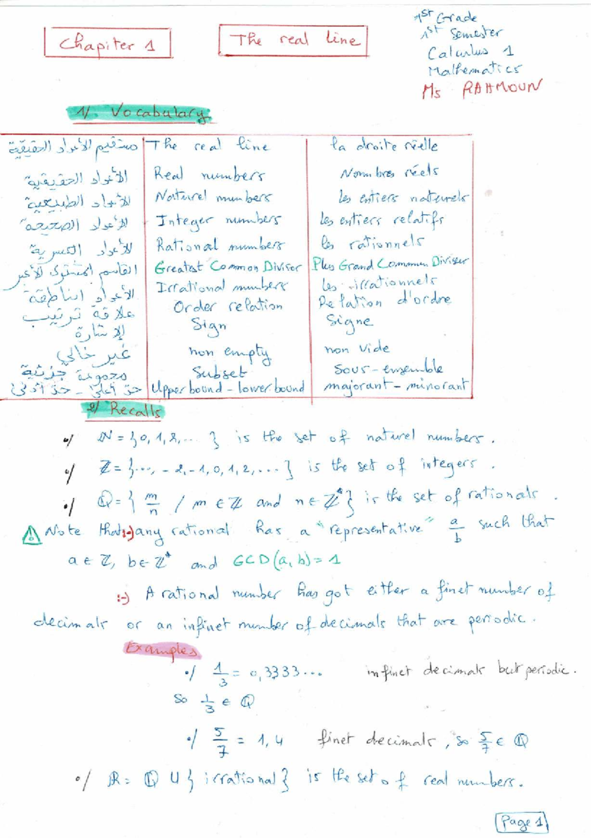 1-ENVR-Calculus 1: The real line and its properties in mathematics ...