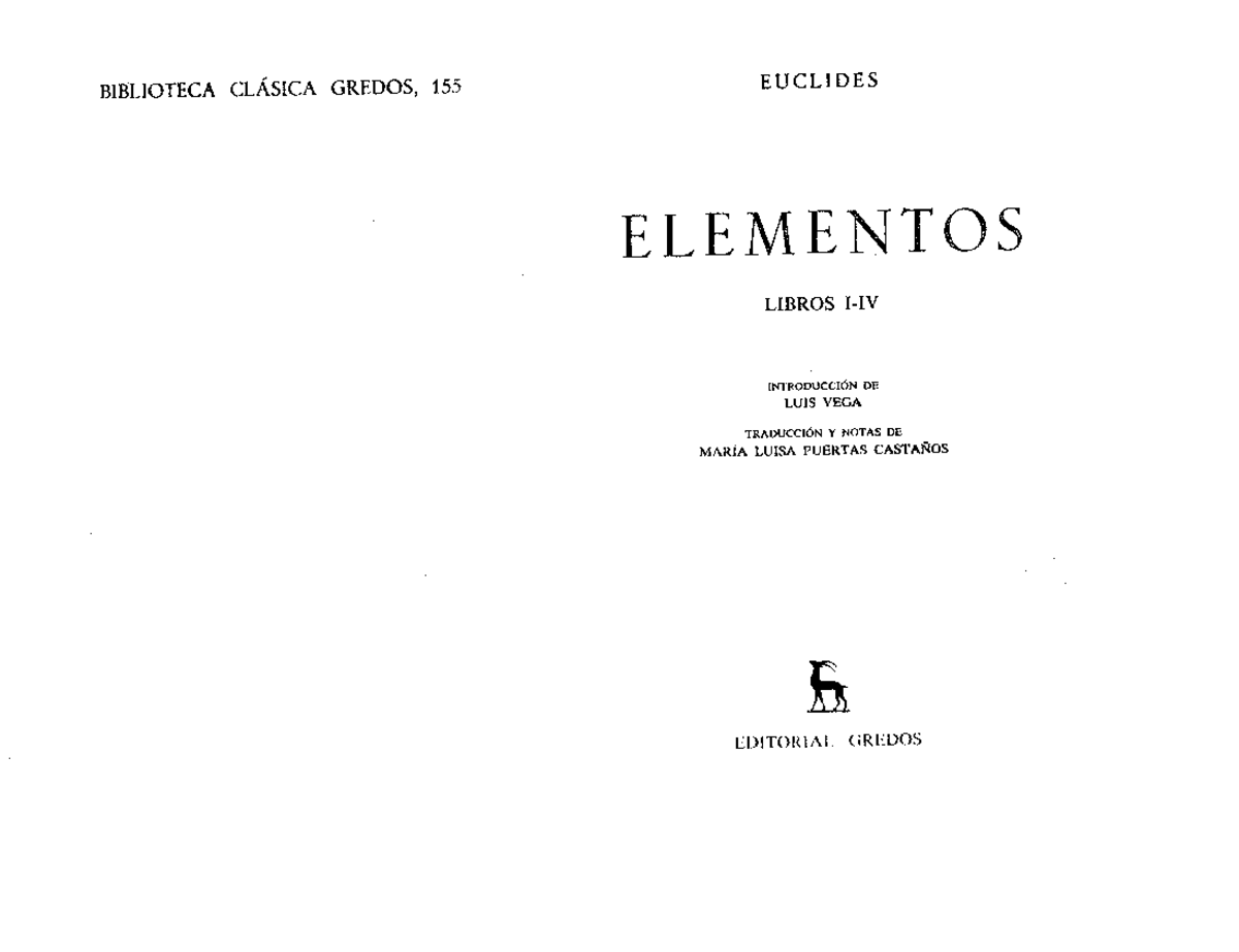 Elementos de Euclides - BIBLIOTECA CLÁSICA GREDOS, 155 EUCLIDES ...