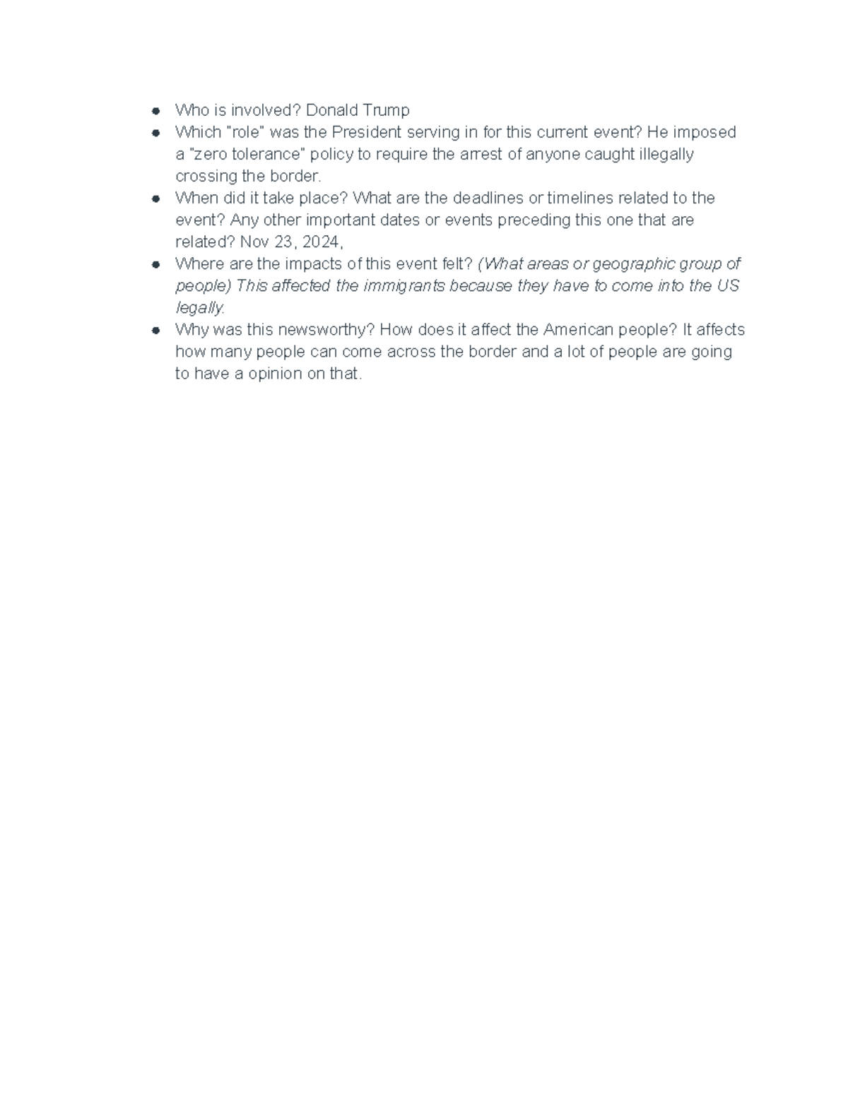 Roles of president - assignment - Who is involved? Donald Trump Which ...