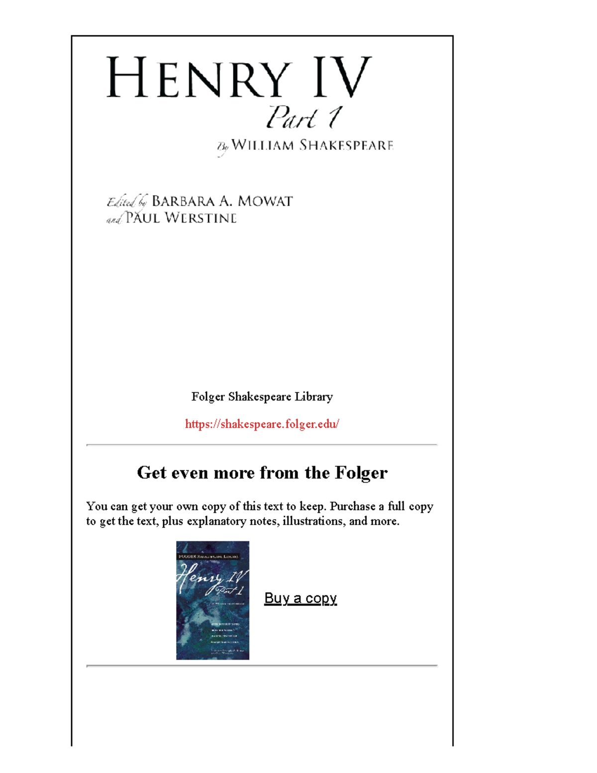 King Henry IV, Part I - Full Play Text and Analysis - Studocu