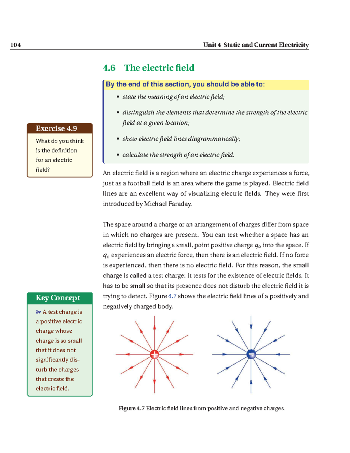 104 Unit 4: Static and Current Electricity - Electric Fields and ...