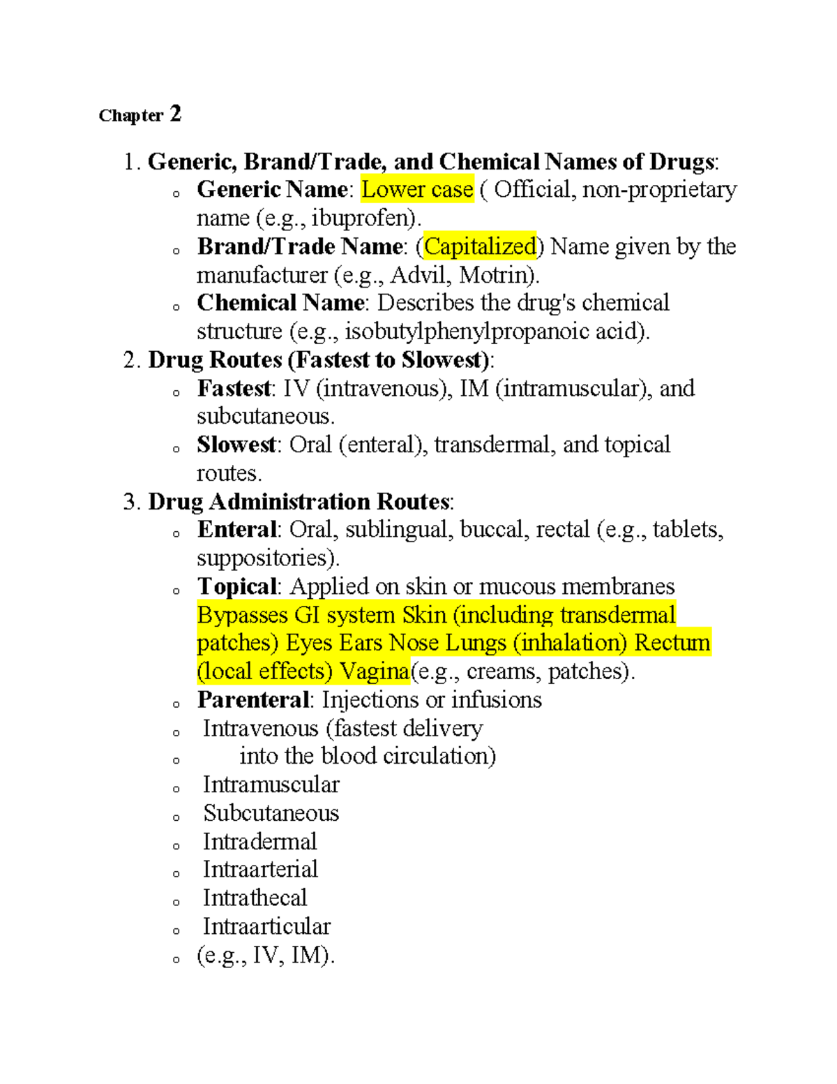 Pharm 101: Study Guide for Exam 1 - Key Drug Concepts and ...
