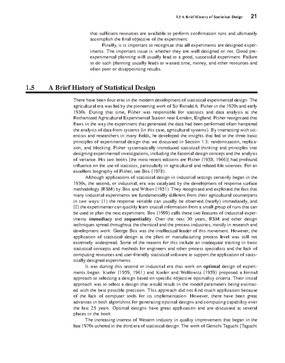 1.5 A Brief History of Statistical Design in Experiments (DAE) - Studocu