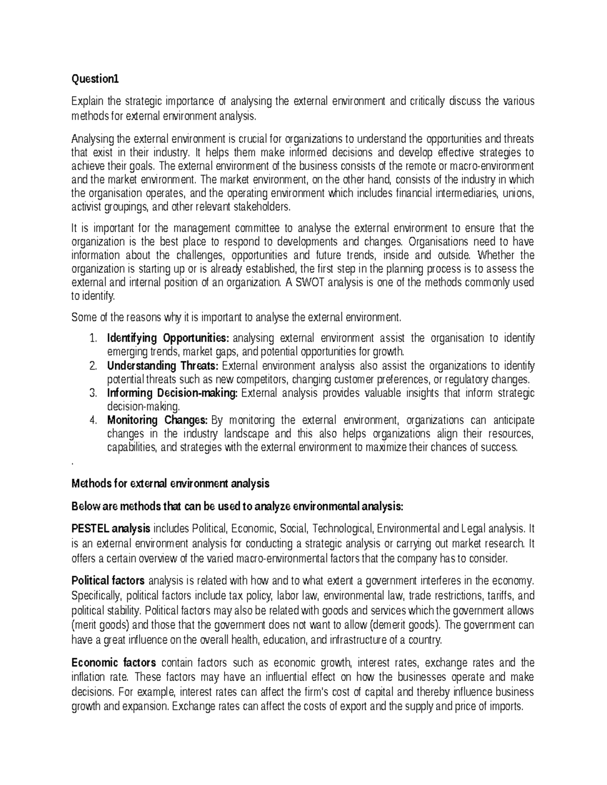 Assessment 2 Draft - Essay: Strategic Importance of External ...