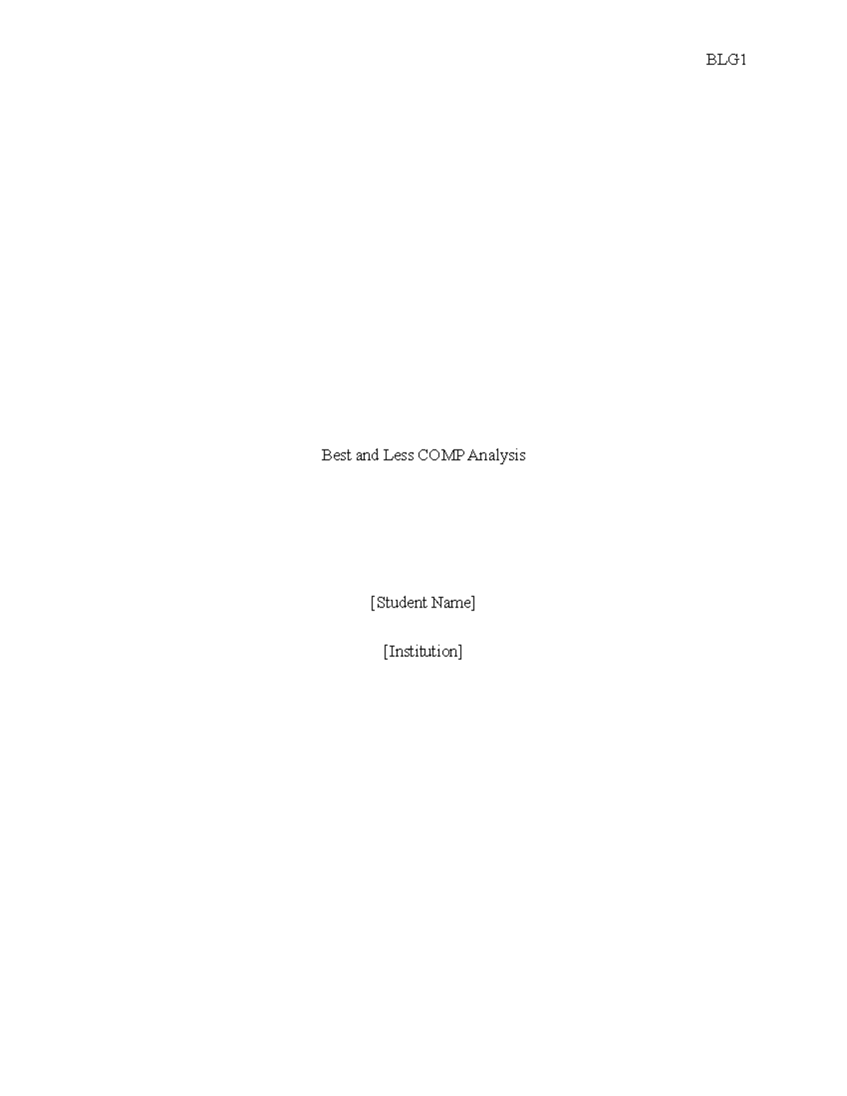 COMP Report Final Revision - Best and Less COMP Analysis [Student Name ...