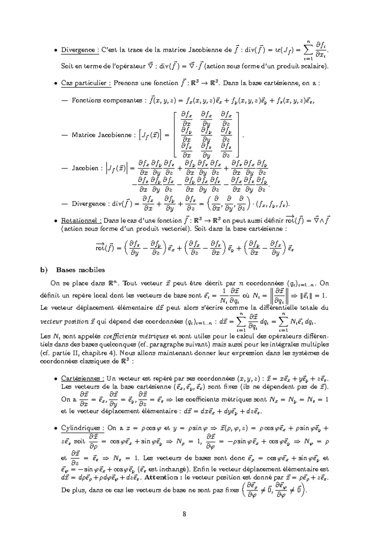 Divergence et Rotationnel : Notes de Cours Physique Maths 10 14 - Studocu