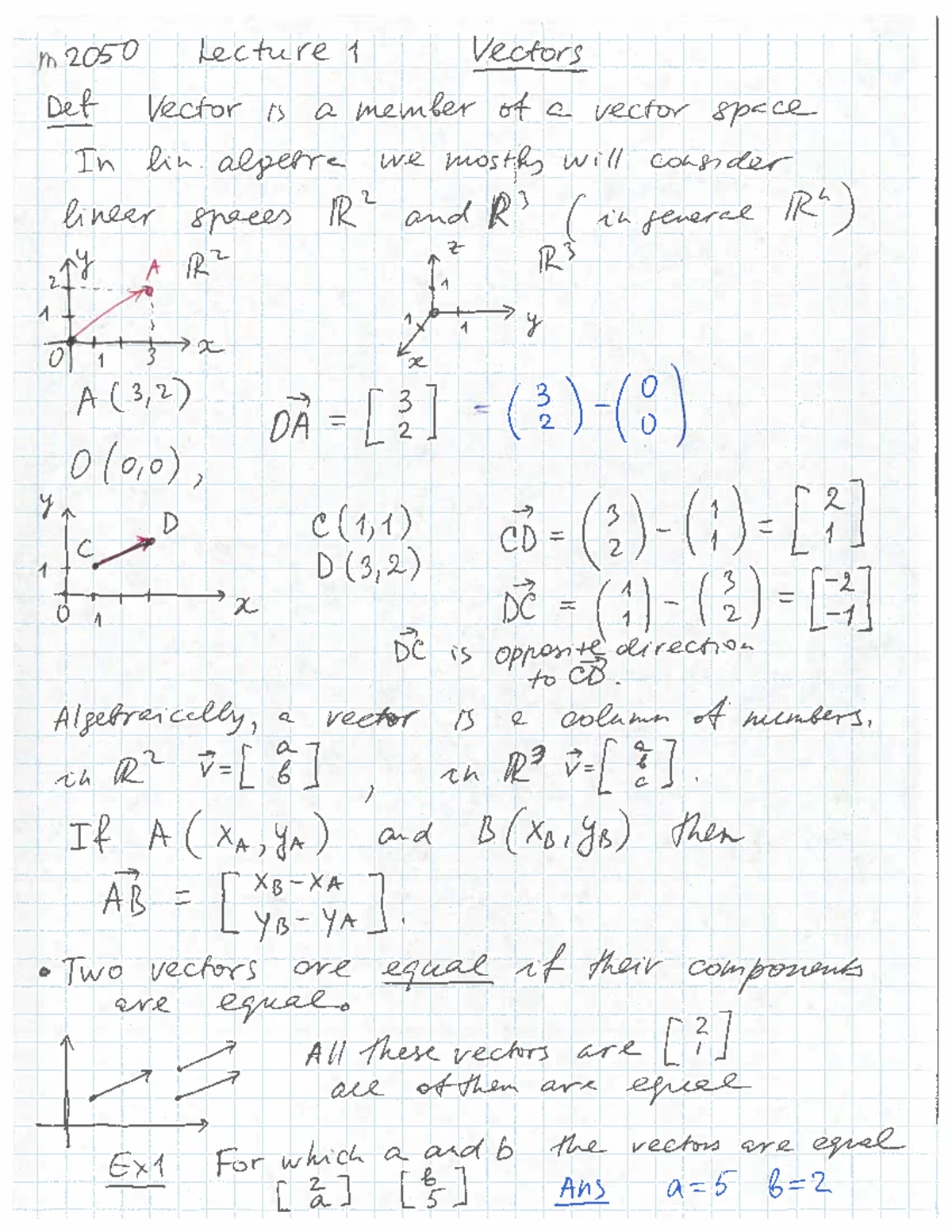 M2050 Lecture 3: Linear Combinations of Vectors Explained - Studocu