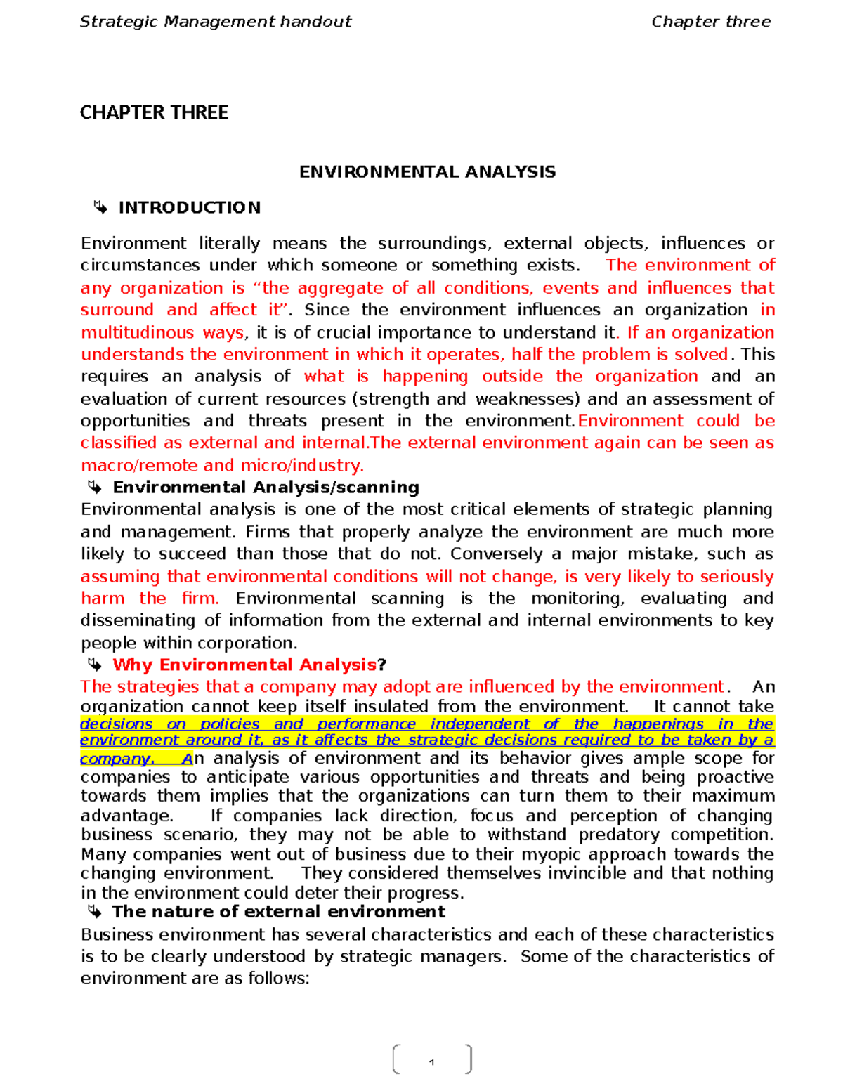 Chapter three strategy m - CHAPTER THREE ENVIRONMENTAL ANALYSIS ...