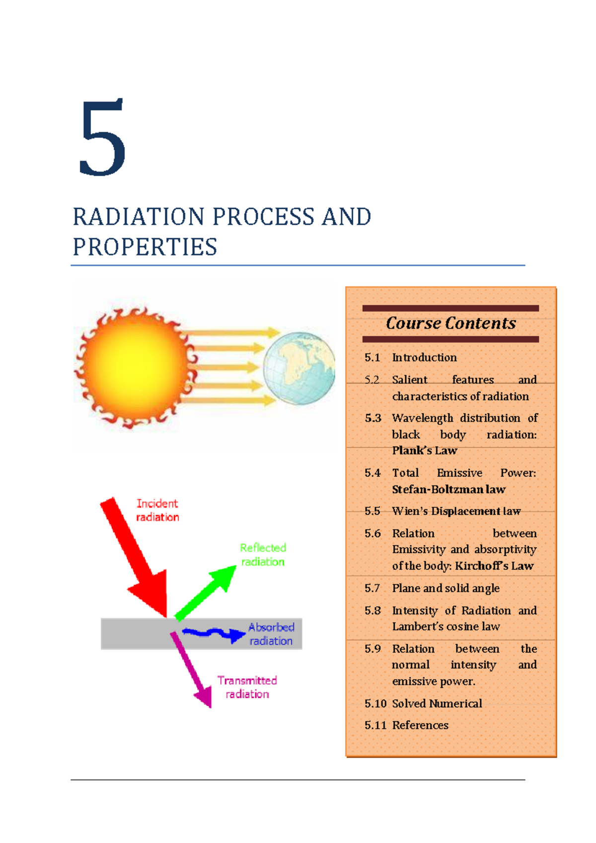 2151909 HT Heat Transfer Study Notes: Unit 5 - Radiation Process - Studocu