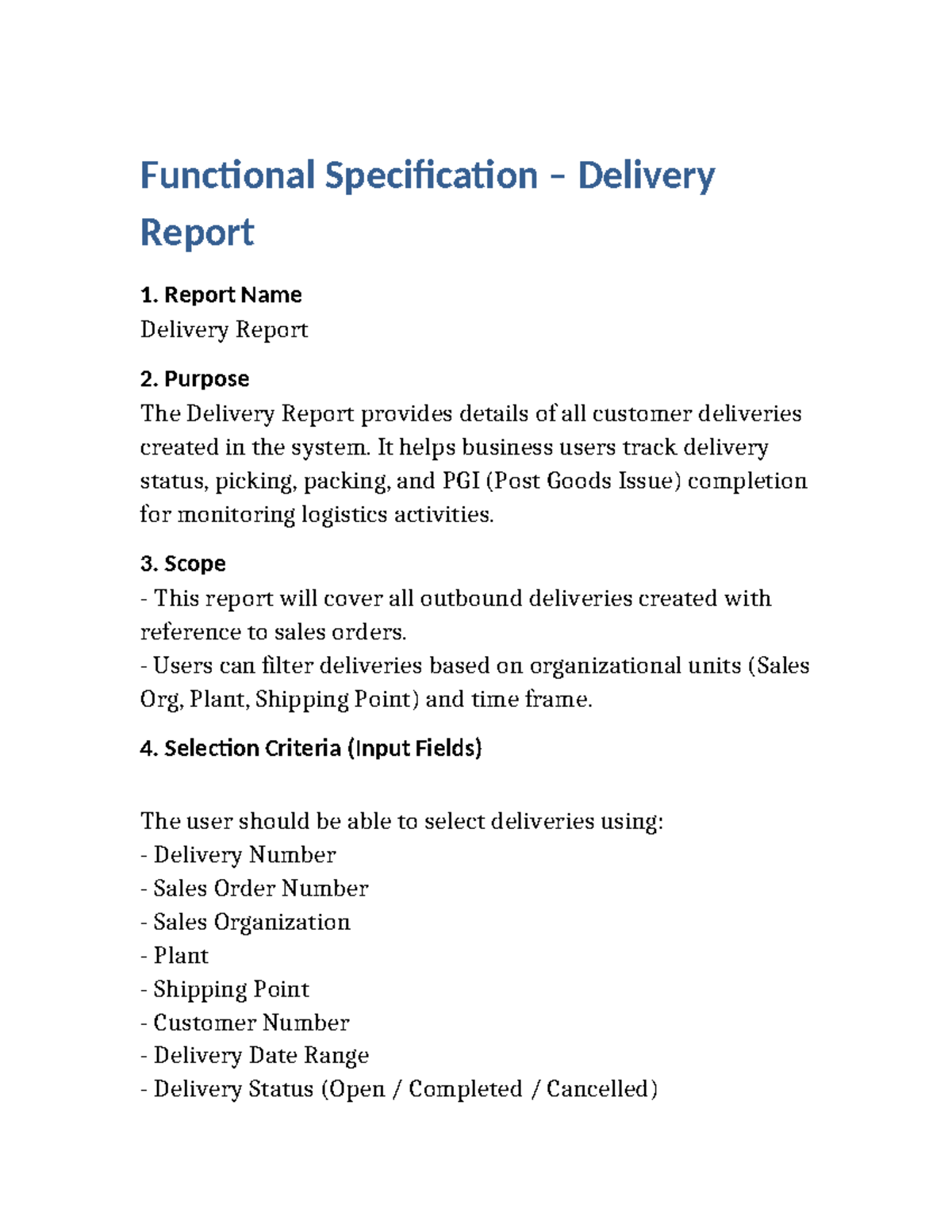 FS Delivery Report: Customer Deliveries Overview - QWERTYUIOP - Studocu