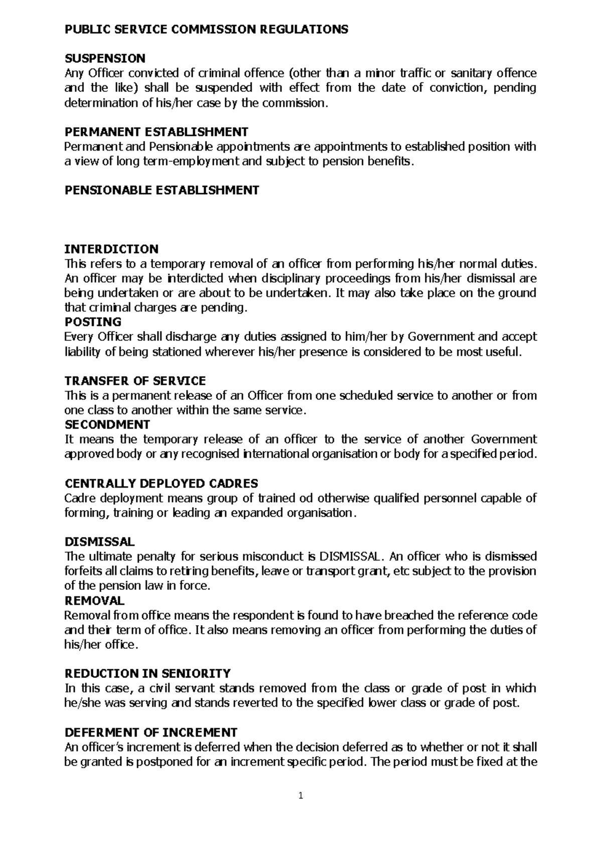 CSC Rules for FIVE Papers O2: Comprehensive Review of Regulations - Studocu