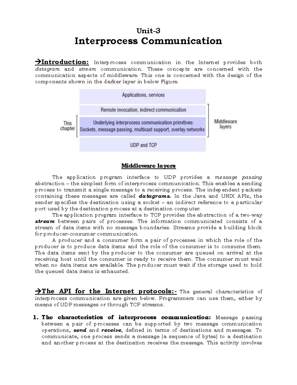 IPC DS - NOTES on distributed Systems - Unit- Interprocess ...