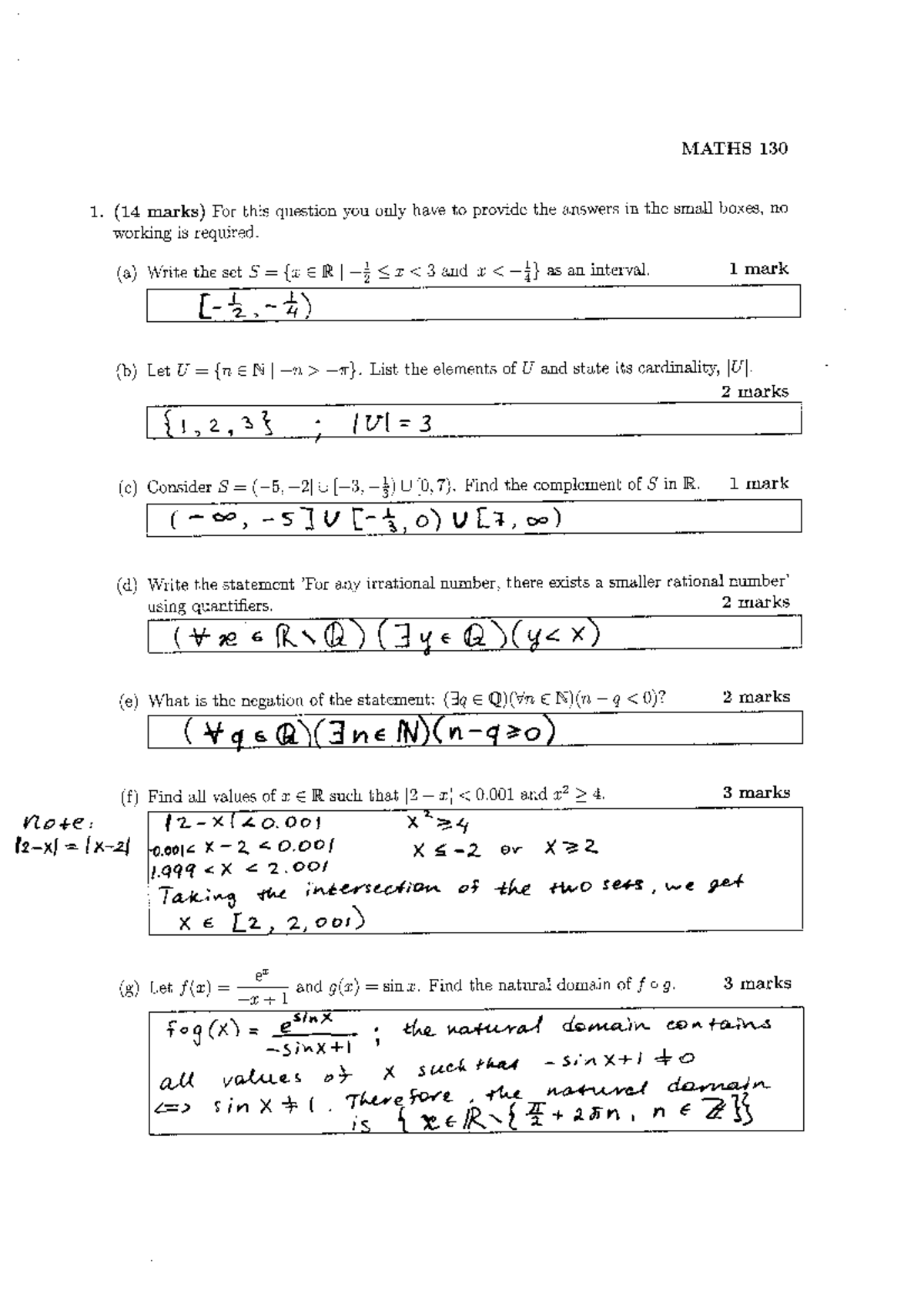 MATHS 130 Test Solutions 2023: Detailed Answers and Explanations - Studocu