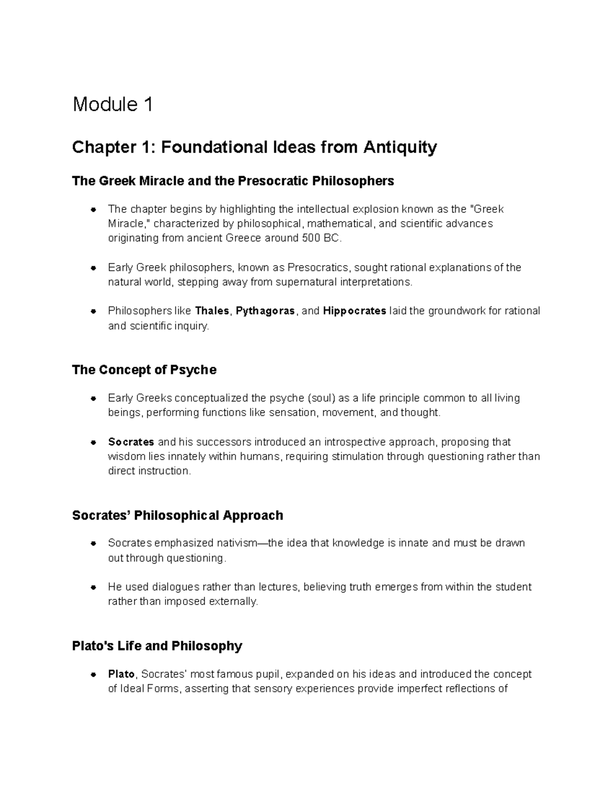 Module 1 Chapter 1: Foundational Ideas in Ancient Greek Philosophy ...