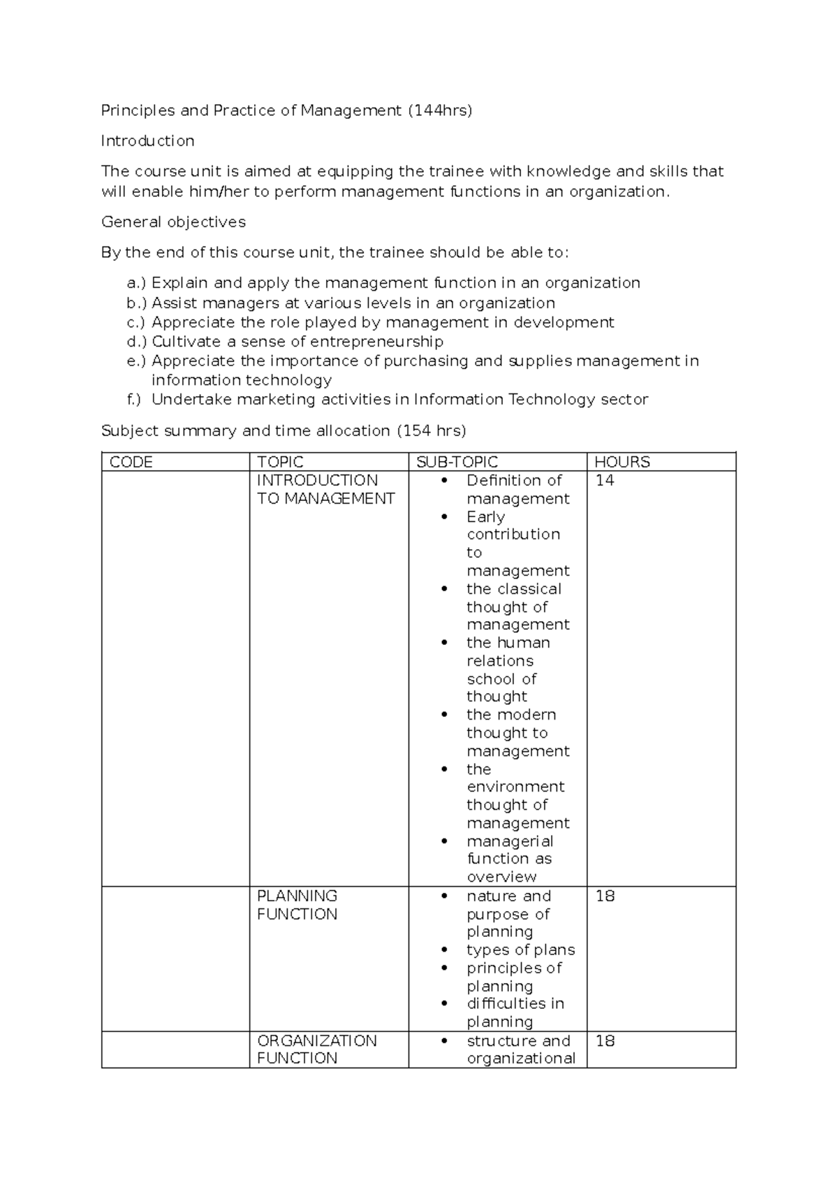 Principles and Practice of Management (PPM) Course Notes and Overview ...