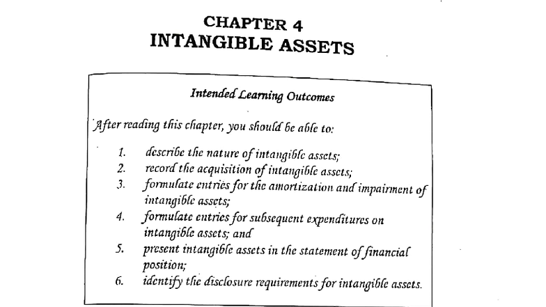 CS Chapter 4: Intangible Assets Overview and Key Concepts - Studocu