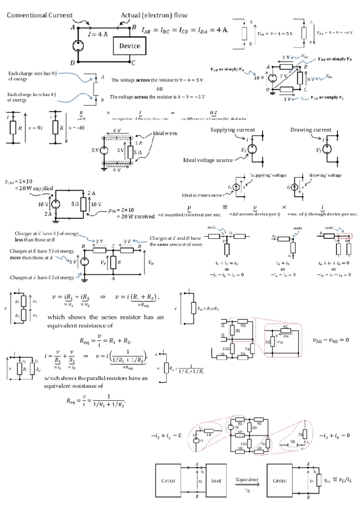 Summary Sheet for ElectEng 101 Test 1: Key Concepts & Formulas - Studocu