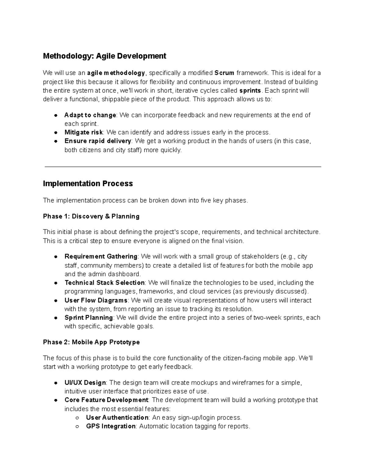Methodology: Agile Development for Civic Issue Reporting (CS101) - Studocu