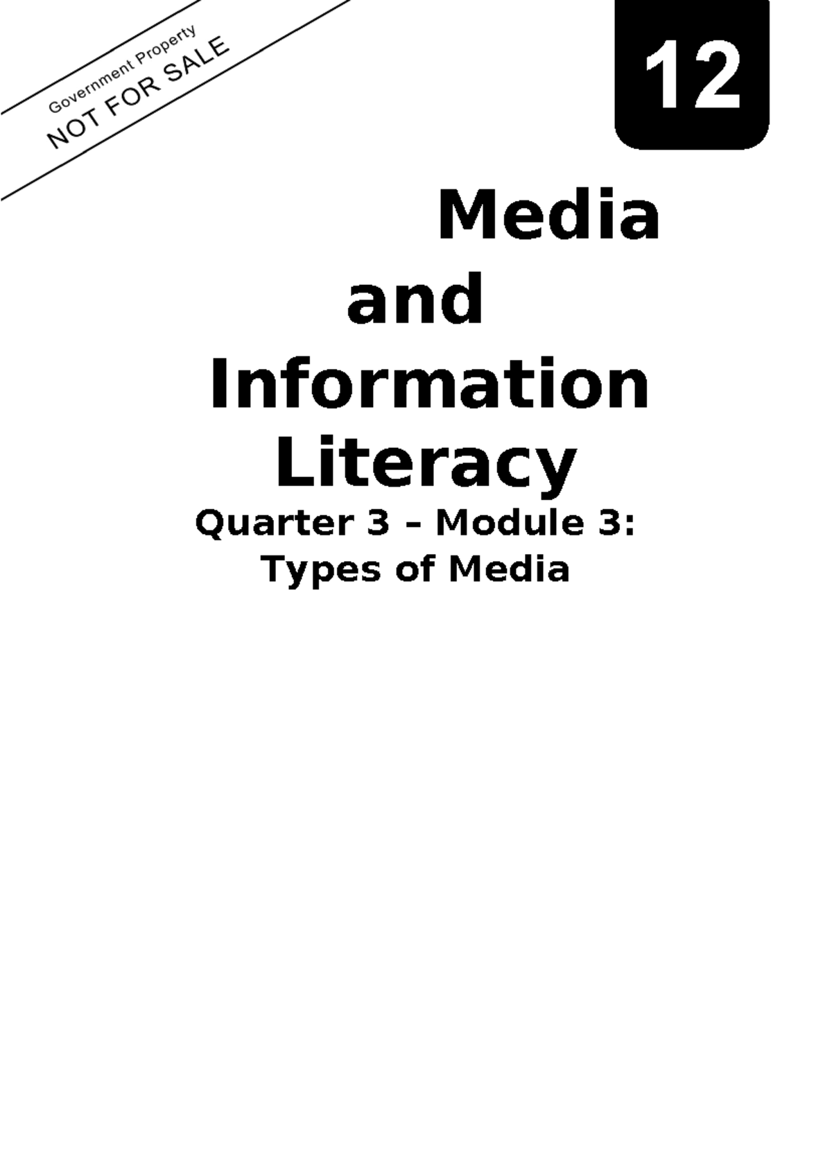 Lesson 3: Types of Media in Media and Information Literacy - Grade 12 ...