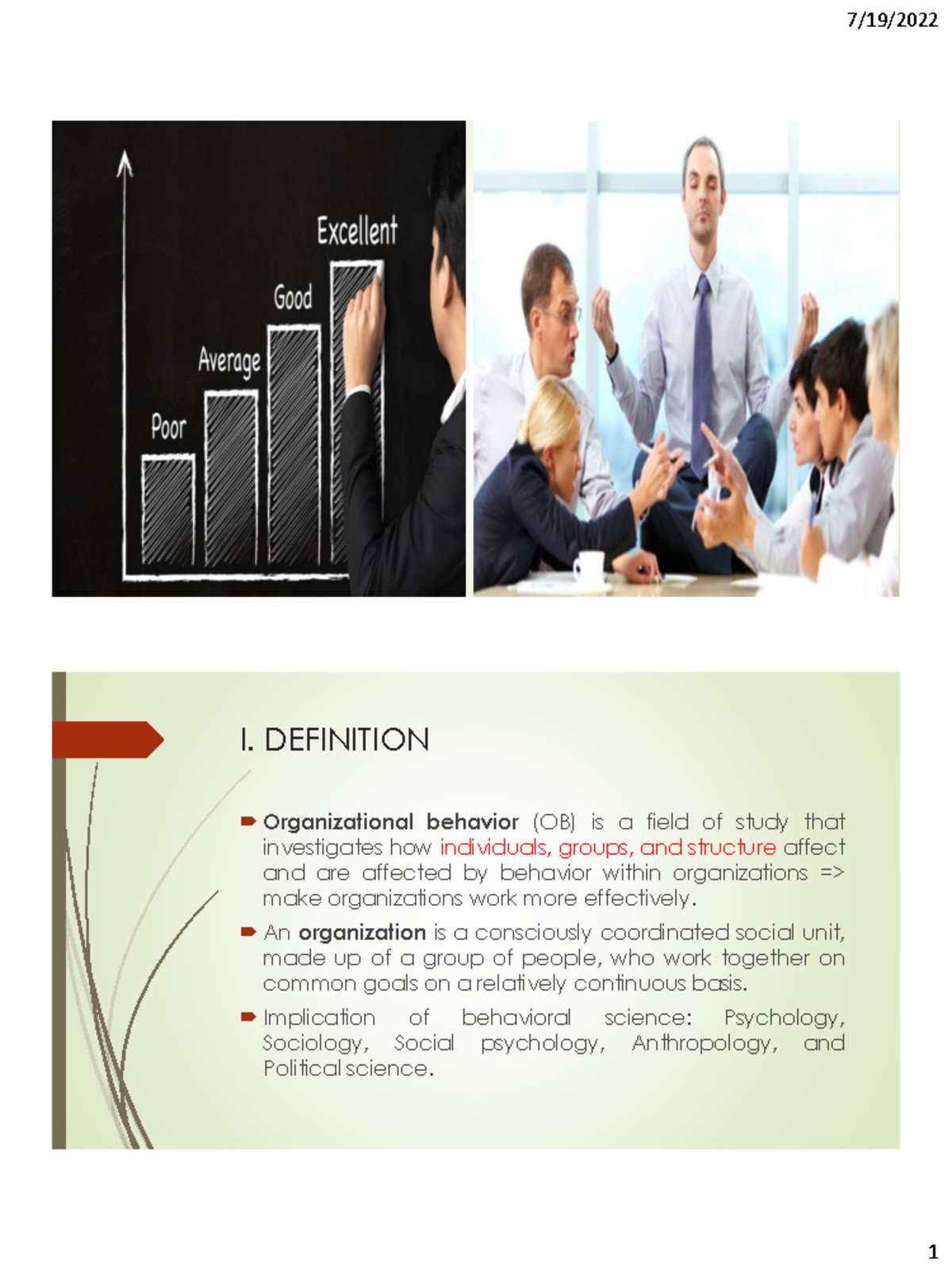 Organizational Behavior Overview: Key Concepts and Models - Studocu