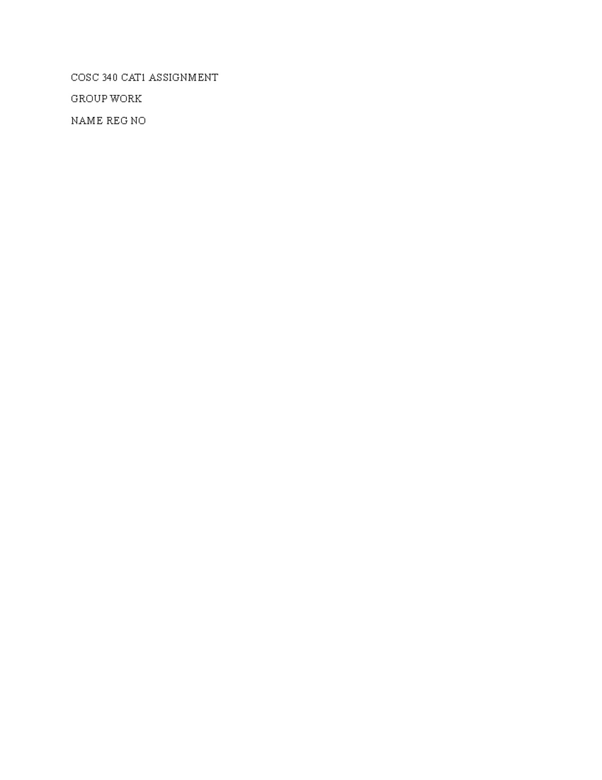 COSC 340 CAT1 Assignment: Turing Machines & Finite Automata - Studocu