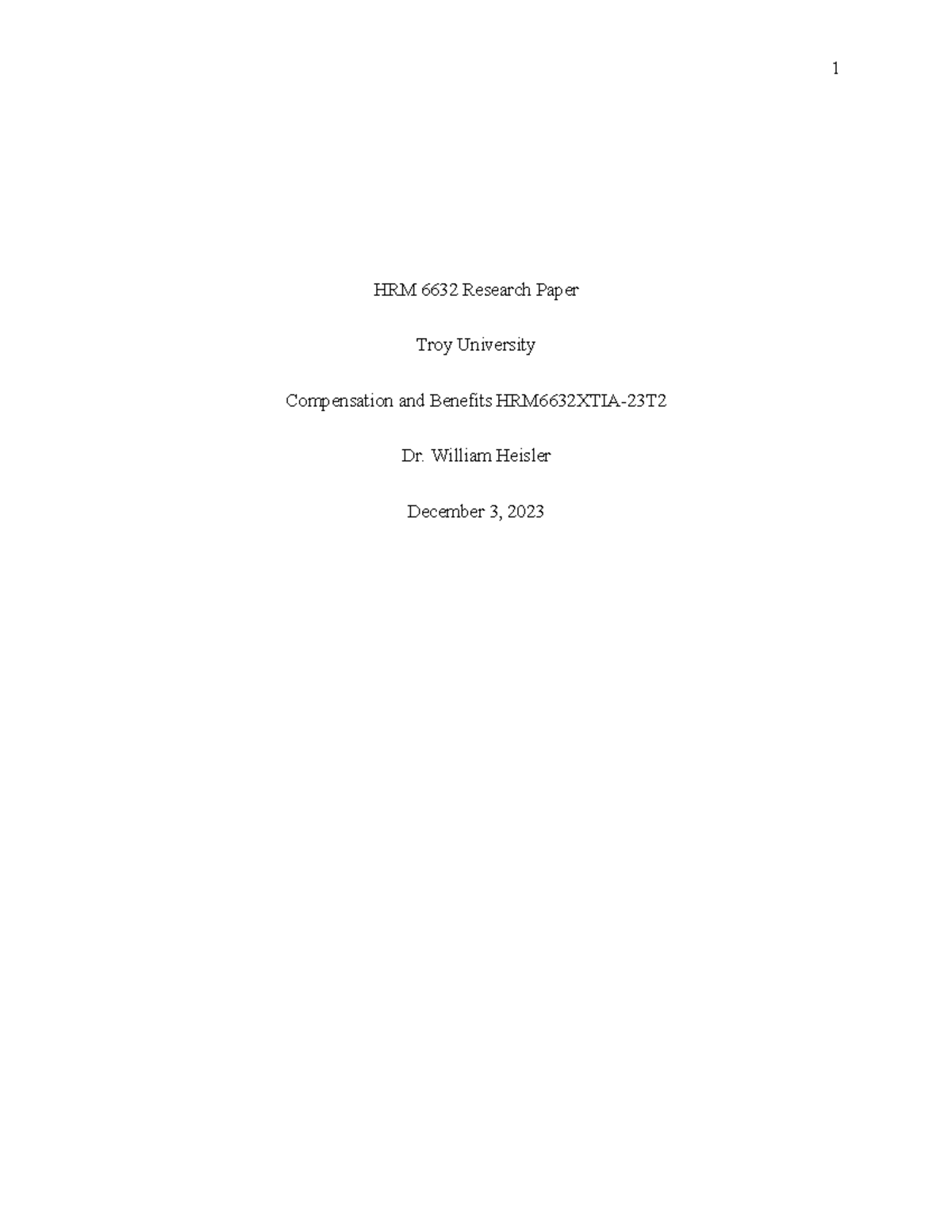 HRM 6632 Research Paper: Analyzing Executive Compensation Strategies ...