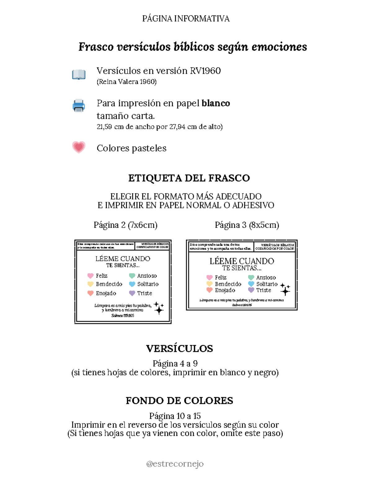 Frasco de Versículos Bíblicos por Emociones - RV1960 (Impresión) - Document Preview