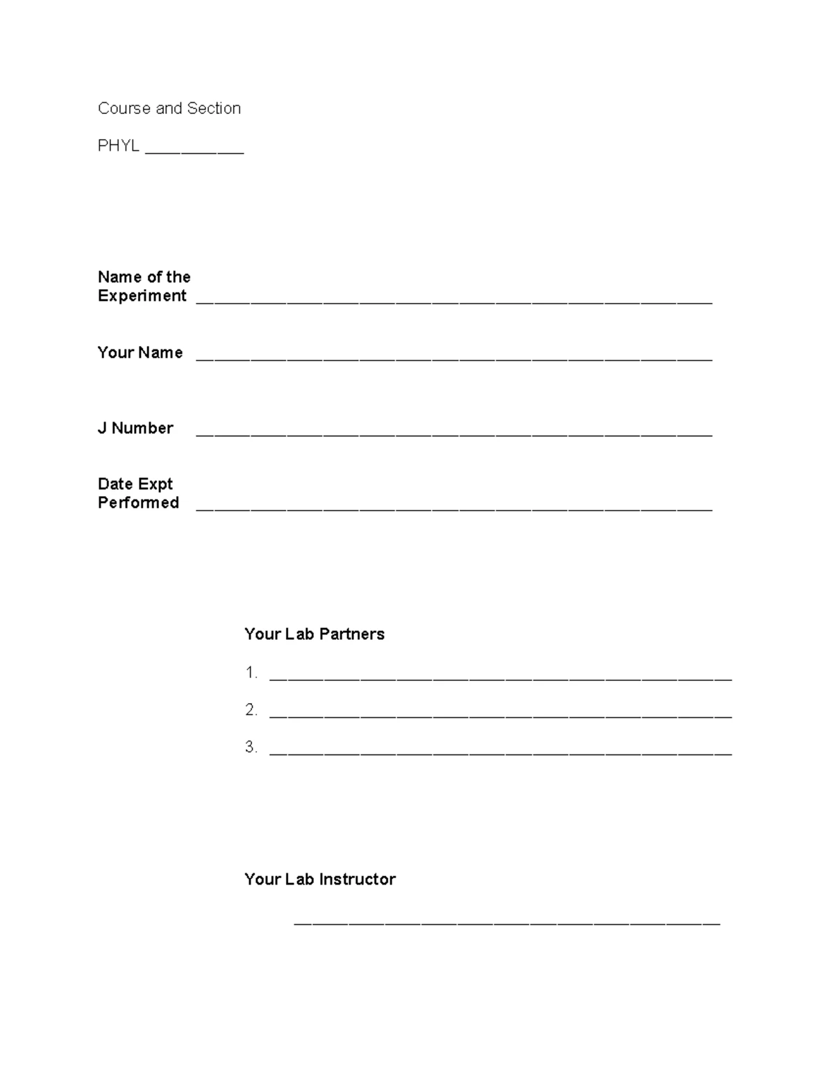Hooke's Law (Lab 9) - Course and Section PHYL ___________ Name of the ...