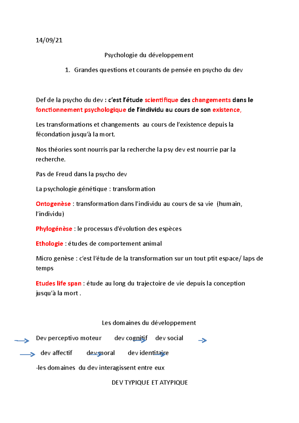 CM 1 intro - CM 1 - 14/09/ Psychologie du développement Grandes ...