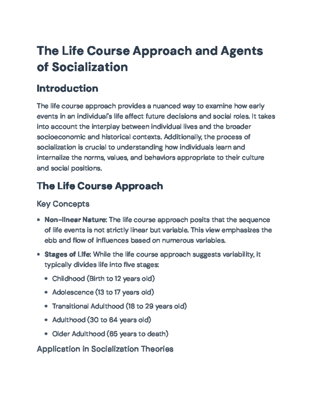 Life Course Approach and Socialization Agents: Key Concepts and Impacts ...