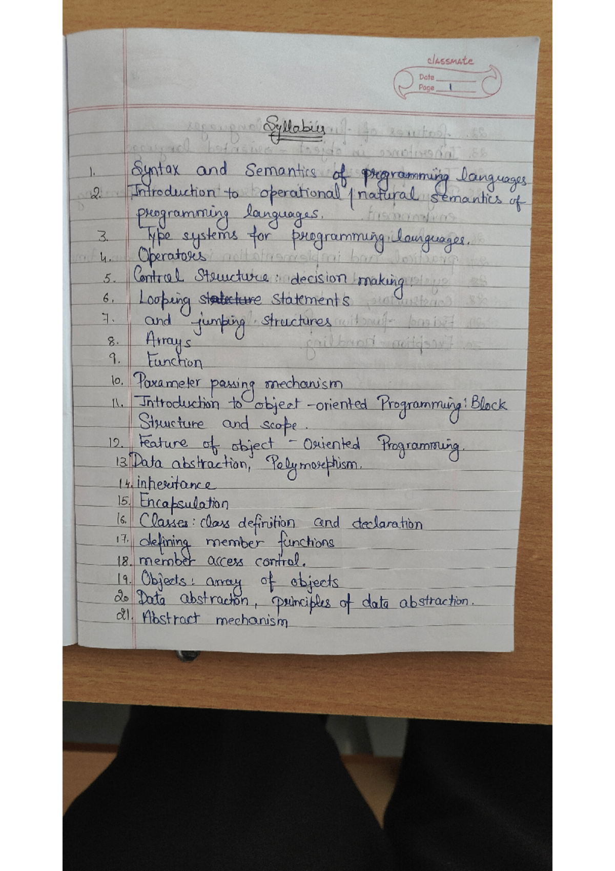 C++ notes - all the best - classmate Date Page I Syllabius 1. Syntax ...