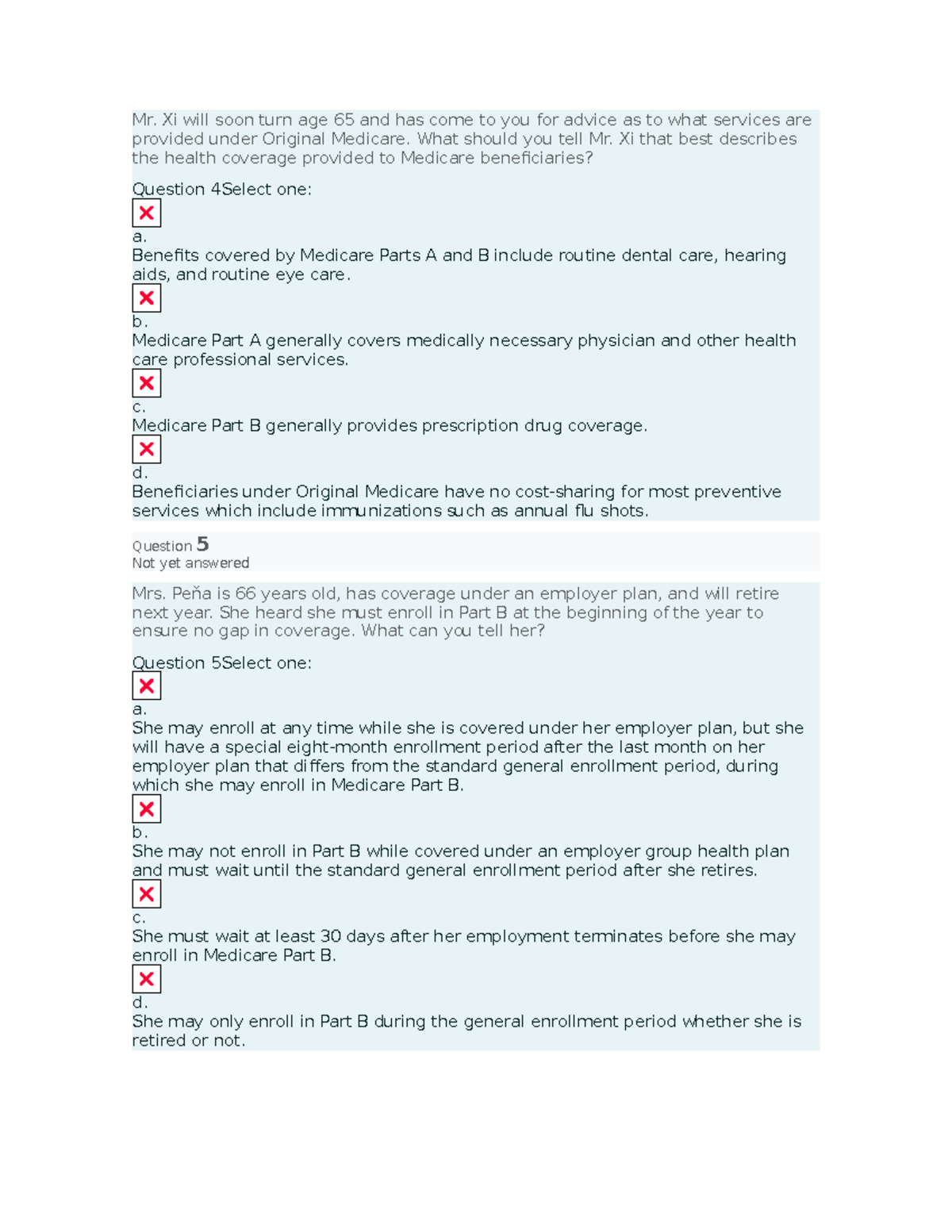 AHIP Test Review: Medicare Coverage Insights for Questions 4 & 5 - Studocu