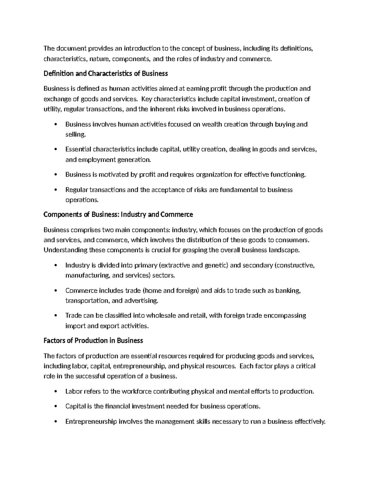 Business Concepts Overview: Definitions, Characteristics, and ...