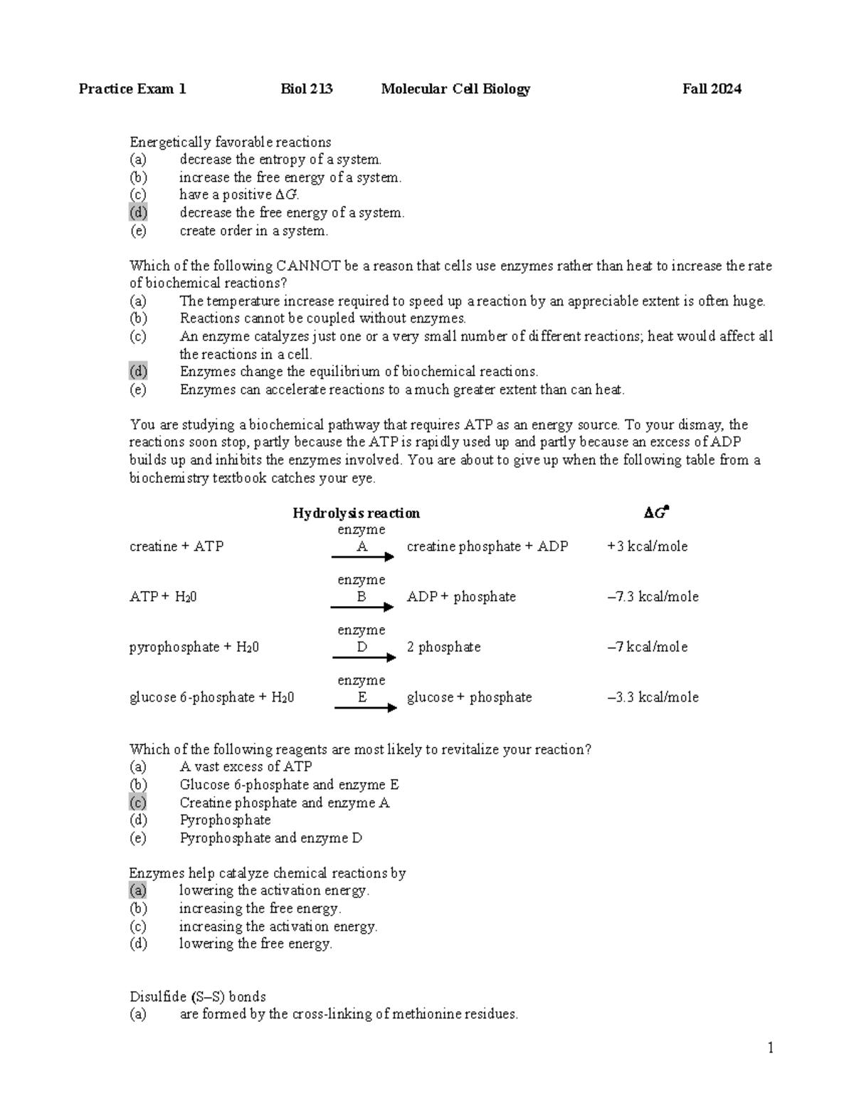 Biol 213 Fall 2024 Exam 1 Practice Questions & Answers - Studocu