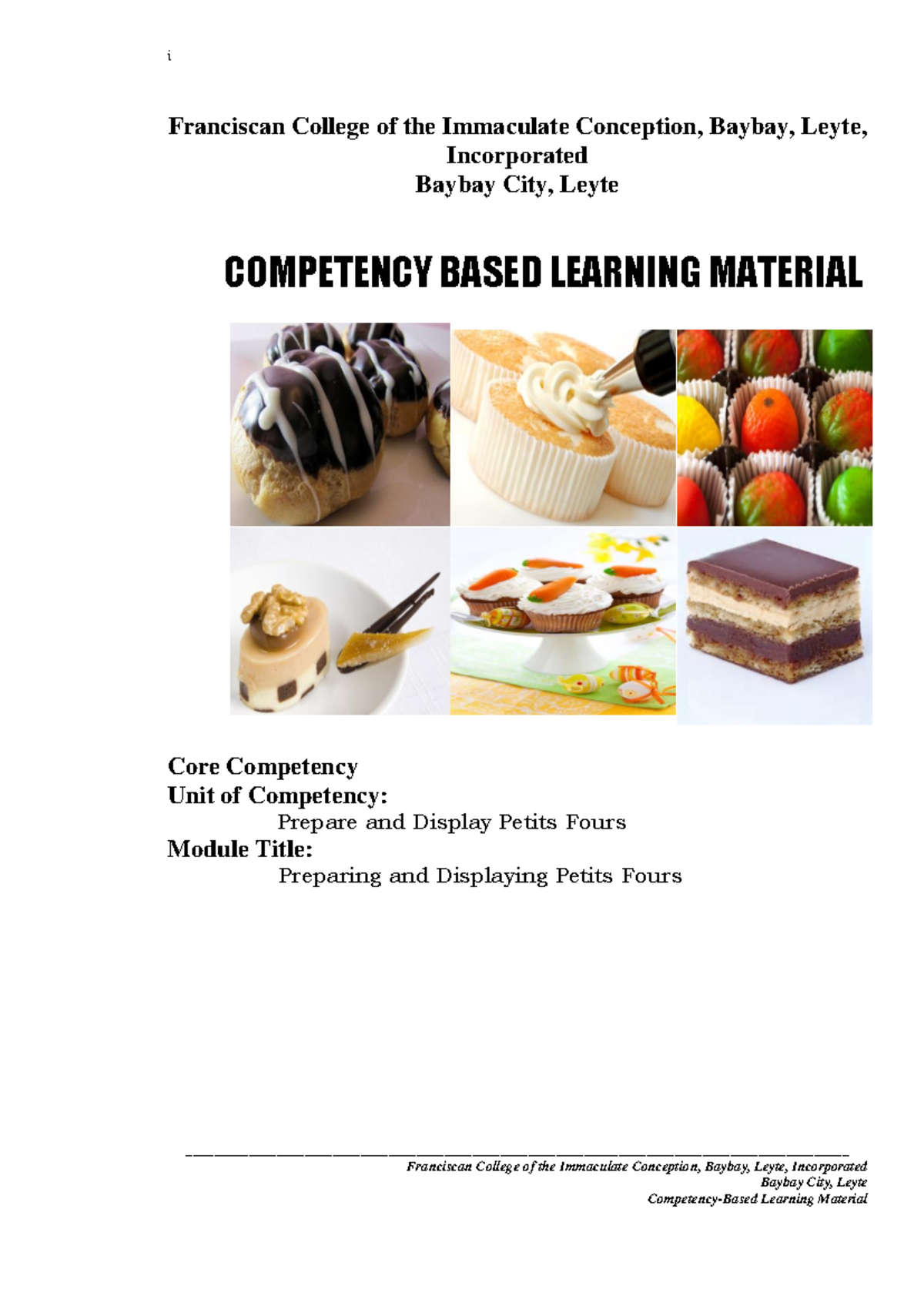BPP Prepare and Display Petits Fours Learning Module - Studocu
