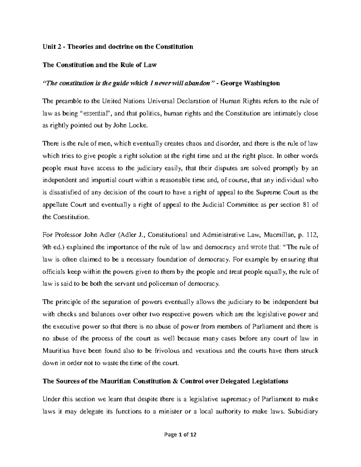 Unit 2: Theories and Doctrines on the Constitution and Rule of Law ...