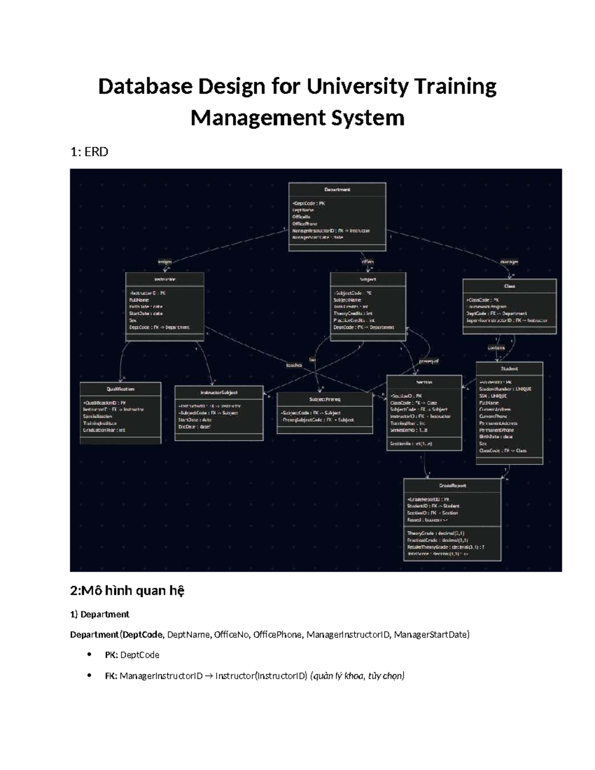 Database Design for University Training Management System: ERD ...