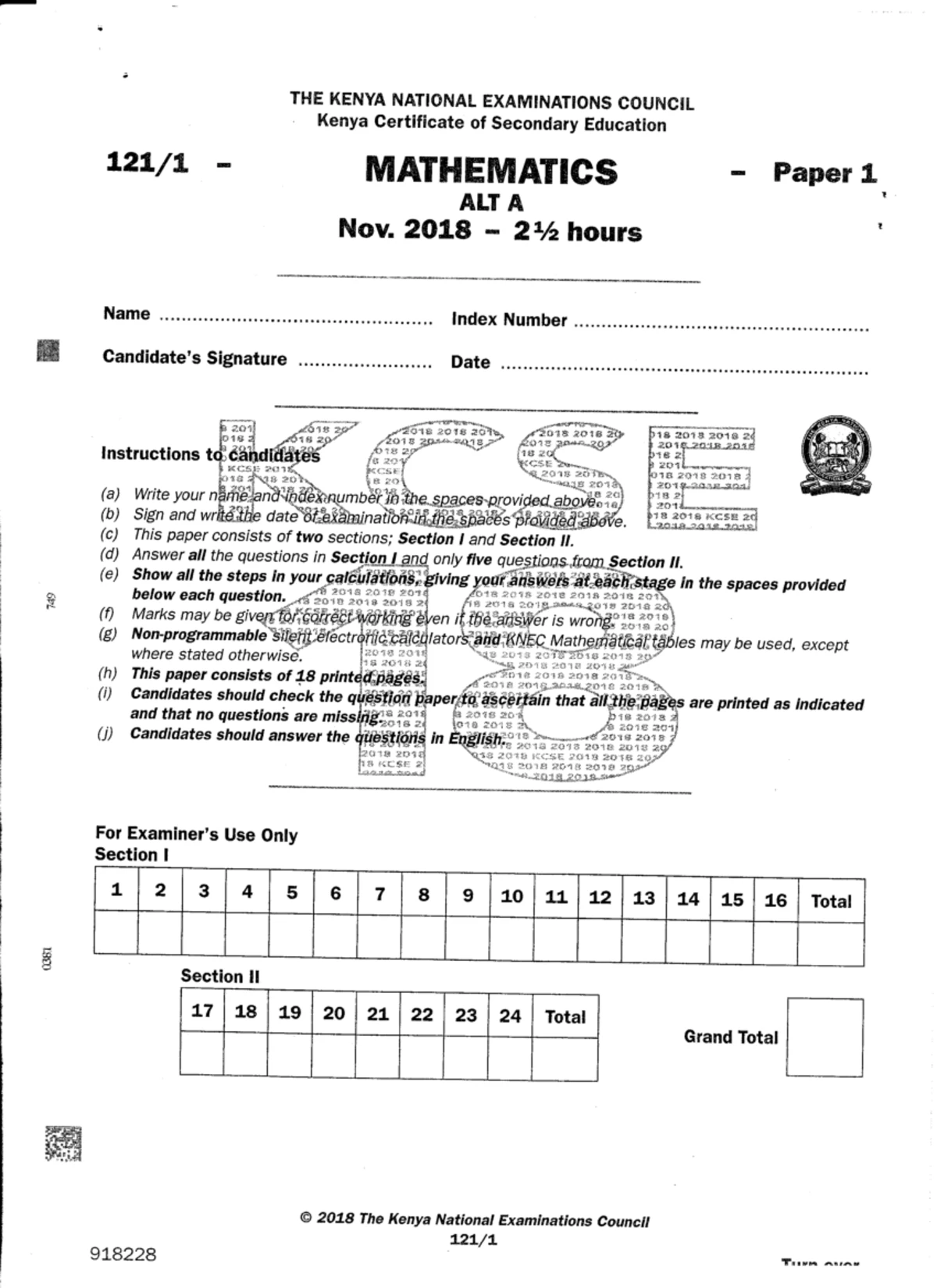 MATHS 2022 KCSE Paper 2 - Comprehensive Exam Guide and Solutions - Studocu