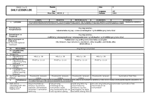 Q1 ESP 2 - DAILY LESSON LOG FOR GRADE 1-12 - Studocu