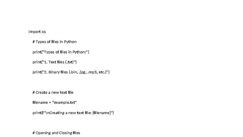 Unit 5 Python Programming: File Types & Methods Notes (2023-2026) - Studocu