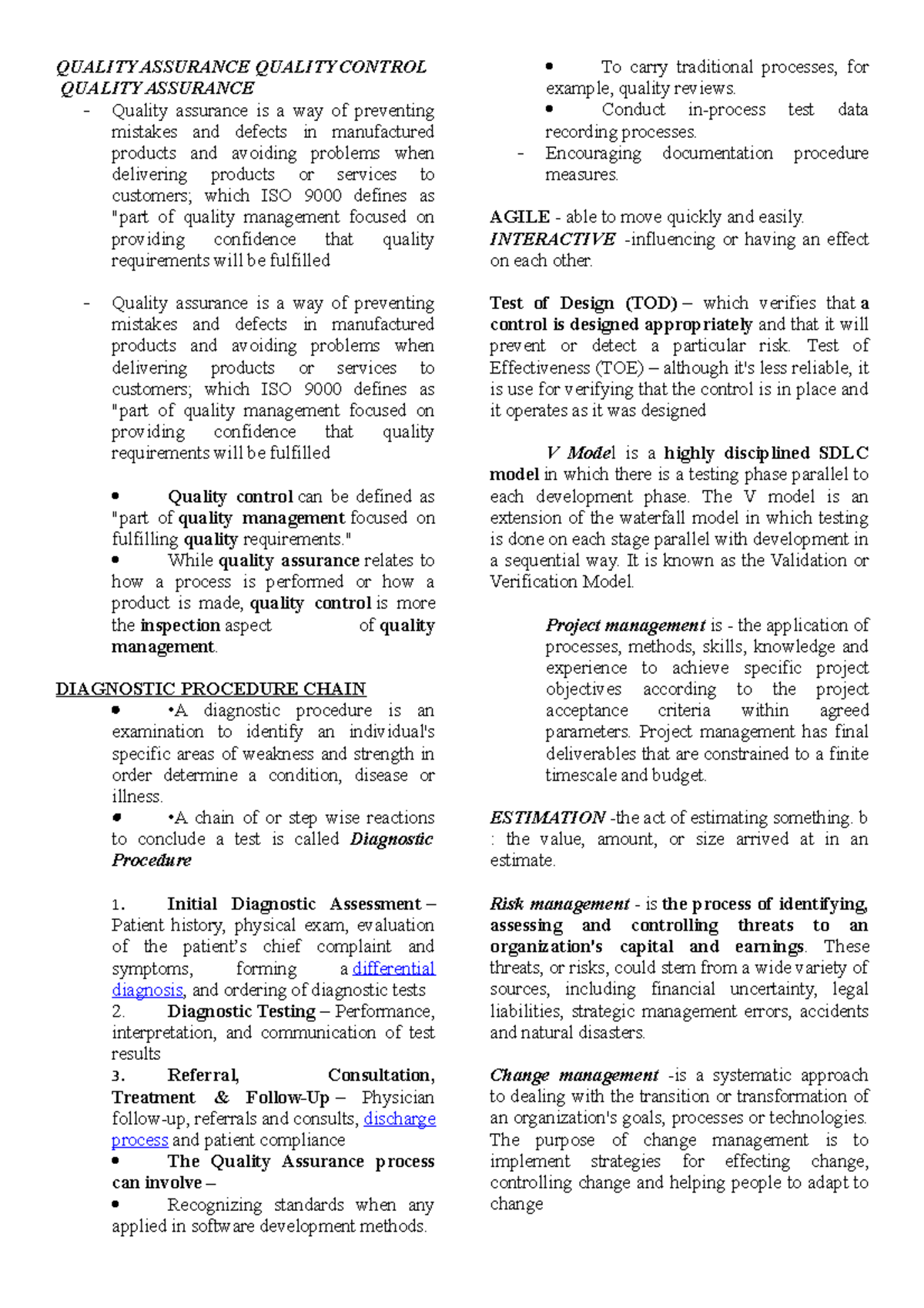 Quality Assurance & Control Framework Overview (QAQC 101) - Studocu