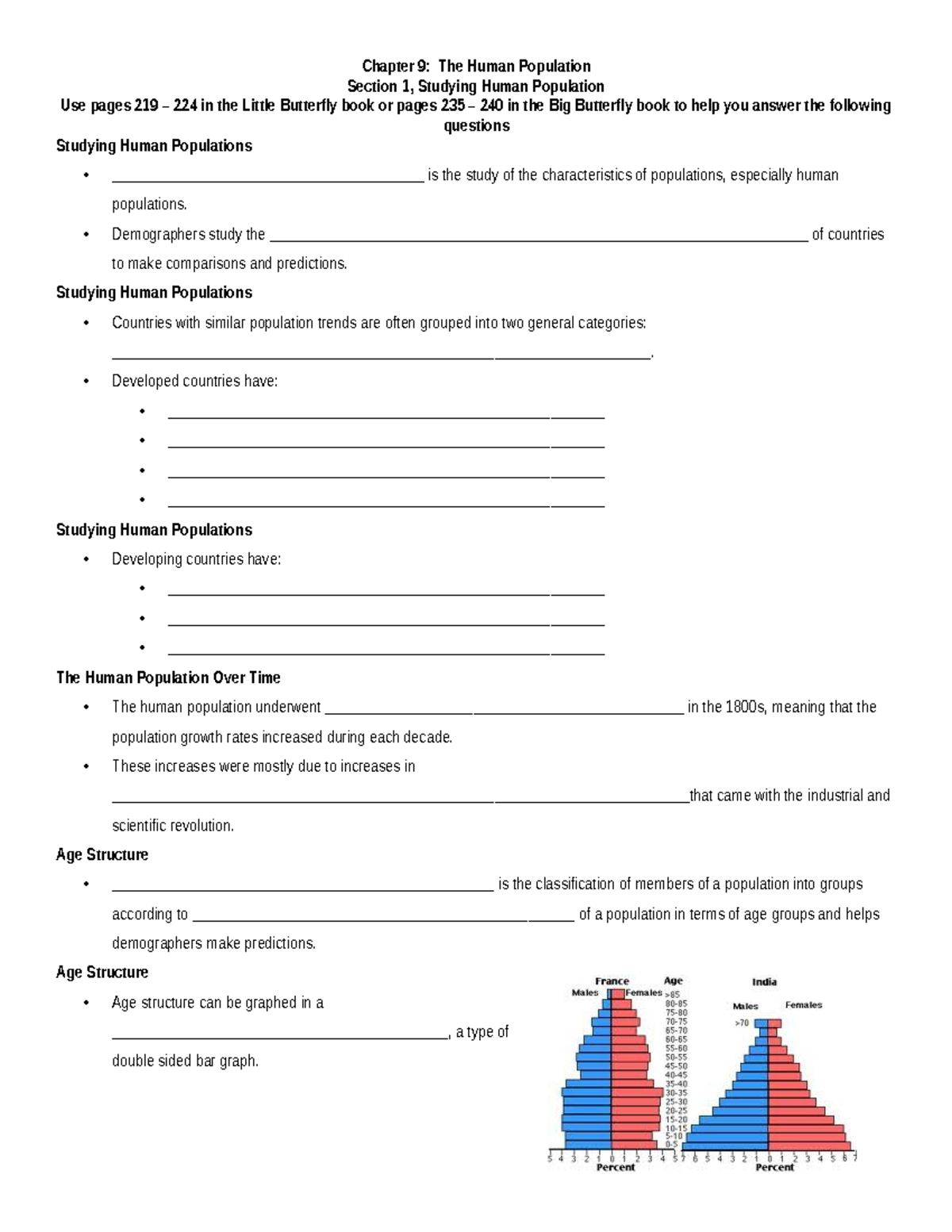 Chapter 9 Section 1 Guided Notes: Understanding Human Populations - Studocu